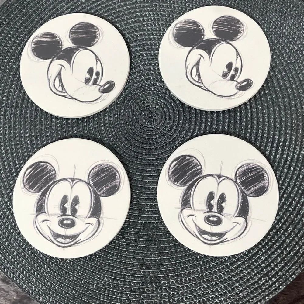 Disney Mickey and Minnie Mouse Sketchbook Coasters set of 4 NWT